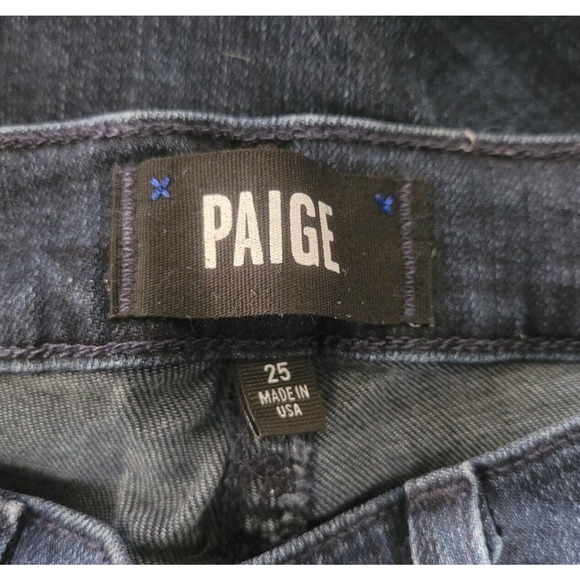 Paige Verdugo Crop Dark Wash Skinny Jeans Womens Size 25 Stretch Denim - Picture 6 of 7